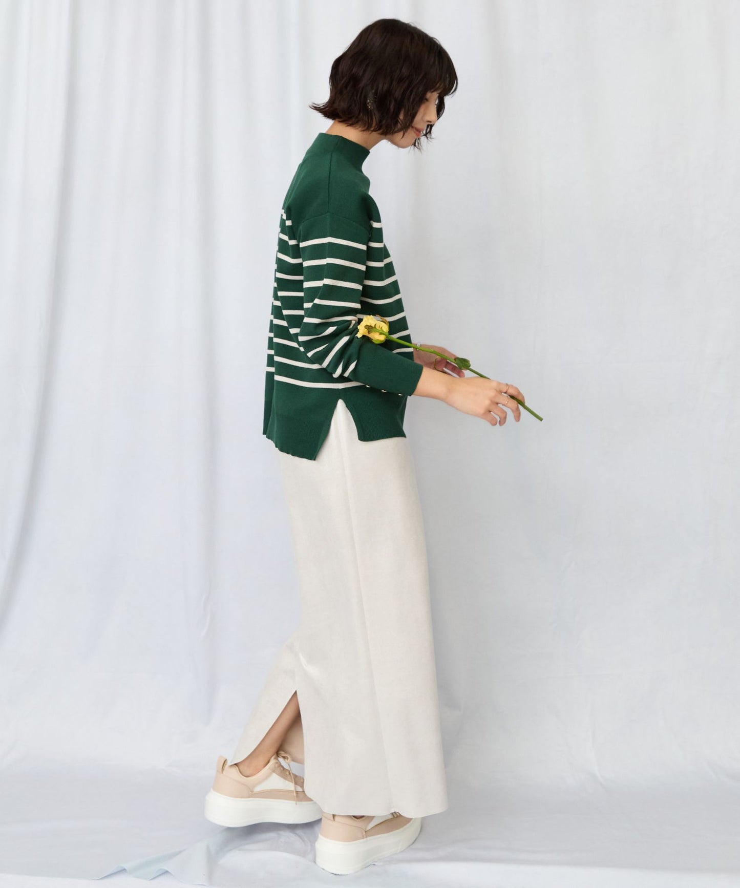 【JETSET SOLO PLUS】マシュマロタッチ ミラノボトルネックニット