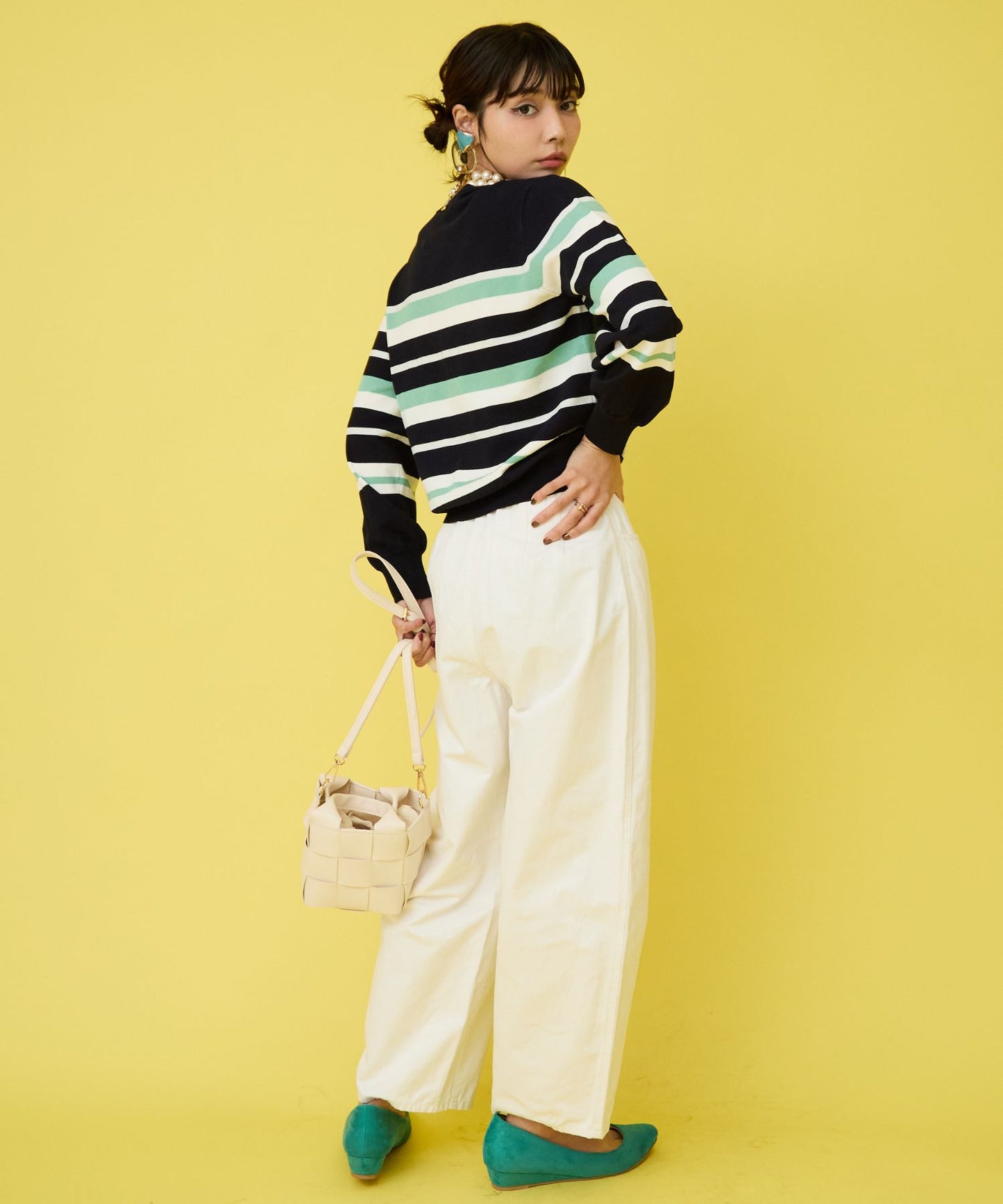 【FONT LAB】マルチボーダーラメニット