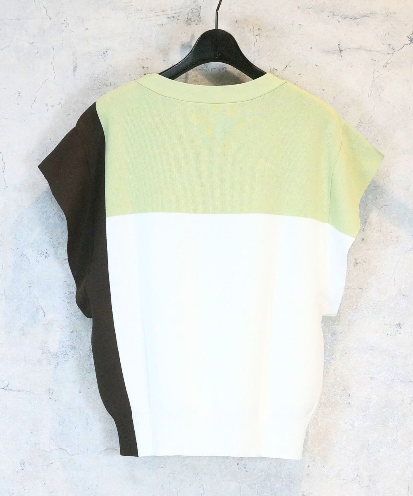 【FONT LAB】フレンチスリーブカラーブロックニット