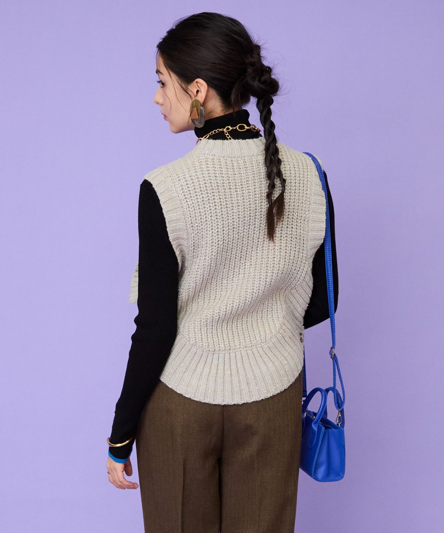 【FONT LAB】パールビーズ2WAYベスト