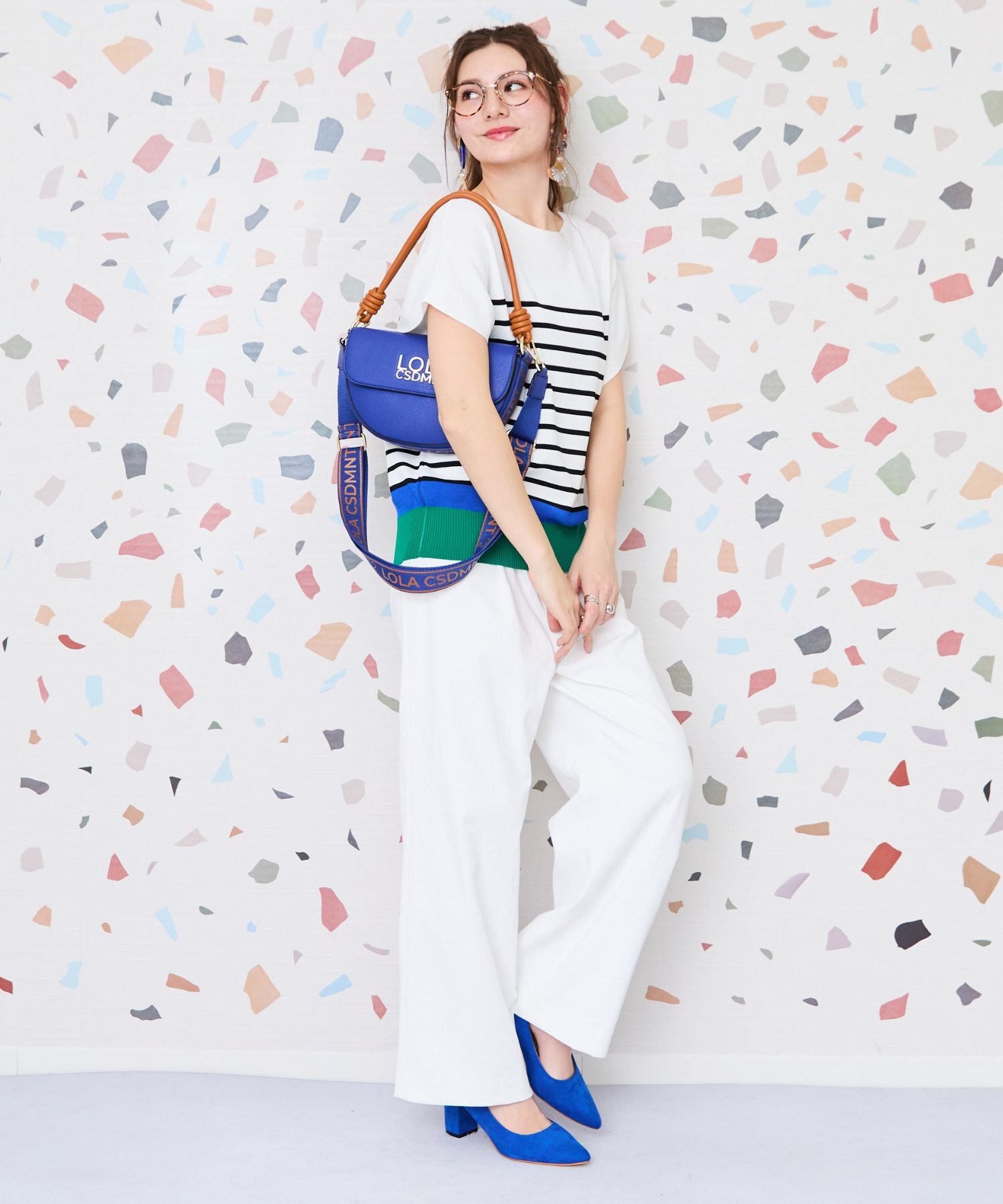 【FONT LAB】フレンチスリーブボーダーバイカラーニット