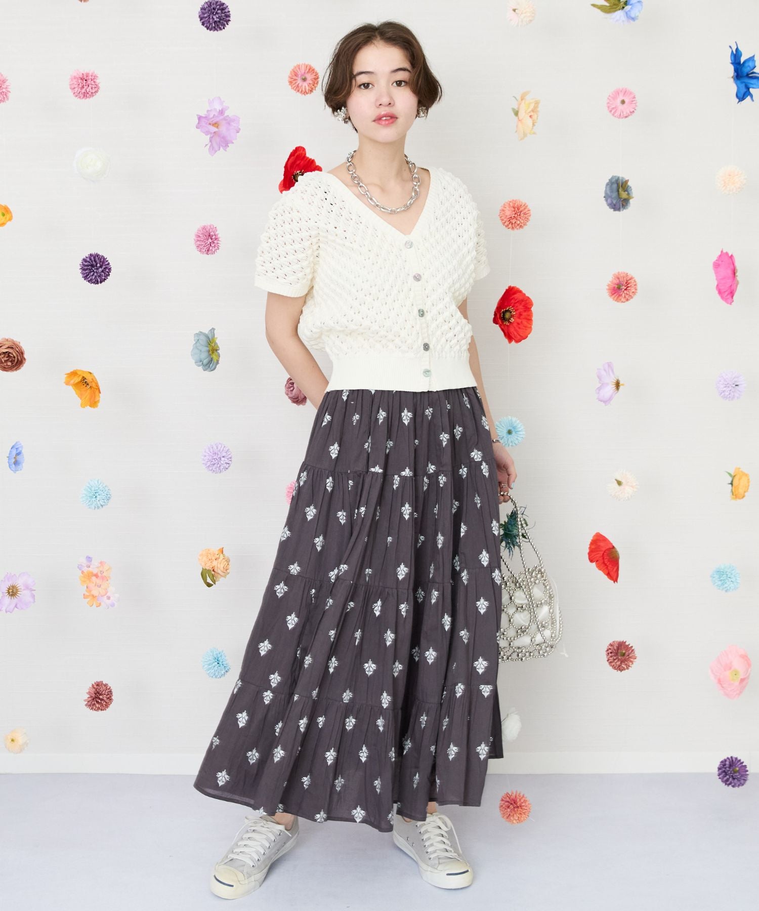 【FONT LAB】スパイキーフレンチスリーブ2WAYニット