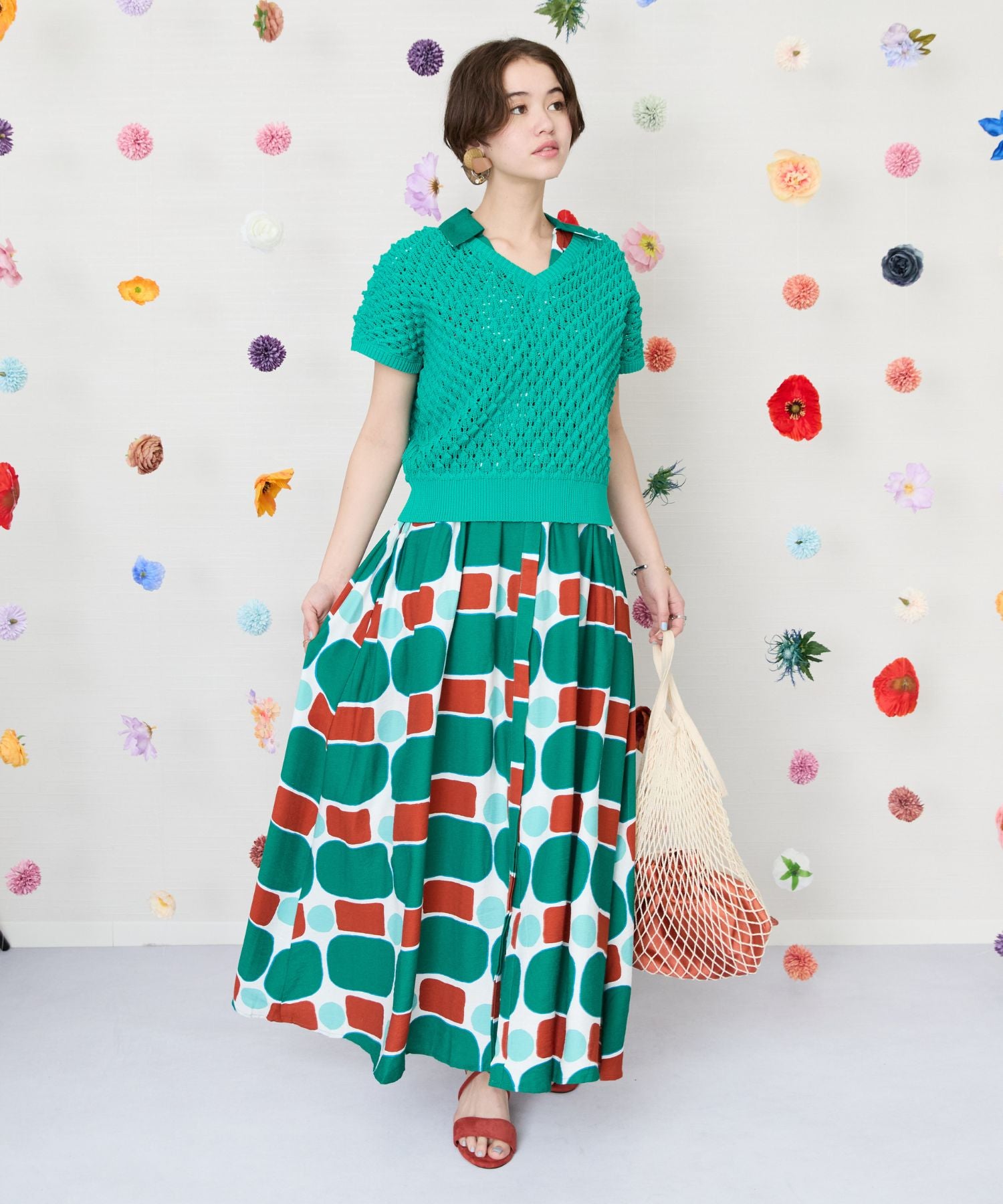 【FONT LAB】スパイキーフレンチスリーブ2WAYニット