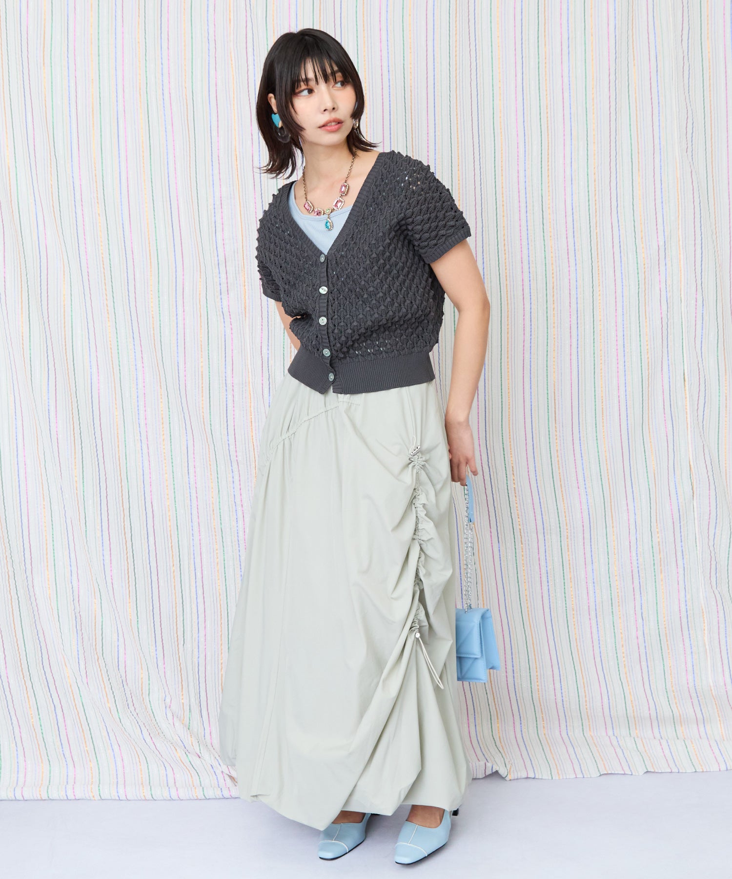 【FONT LAB】スパイキーフレンチスリーブ2WAYニット