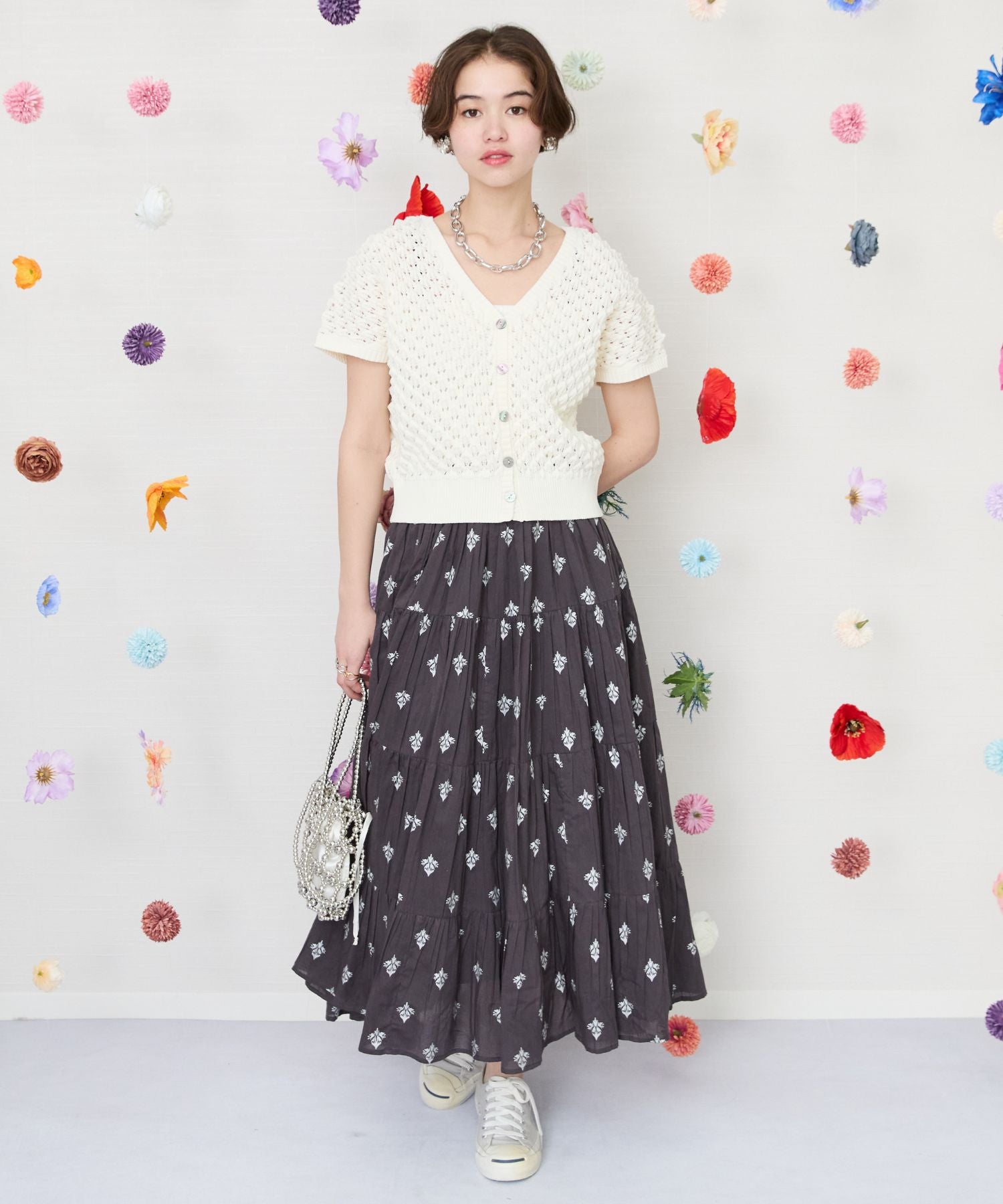 【FONT LAB】スパイキーフレンチスリーブ2WAYニット