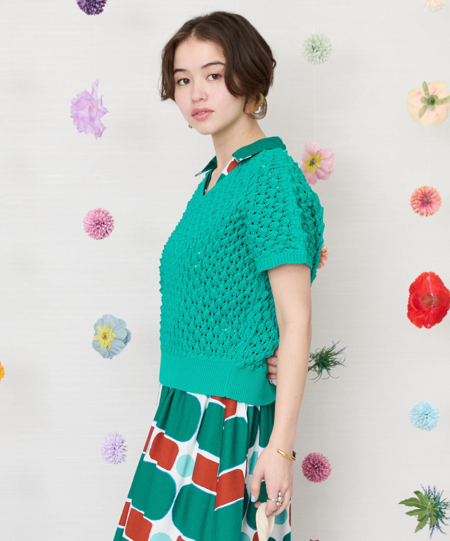 【FONT LAB】スパイキーフレンチスリーブ2WAYニット