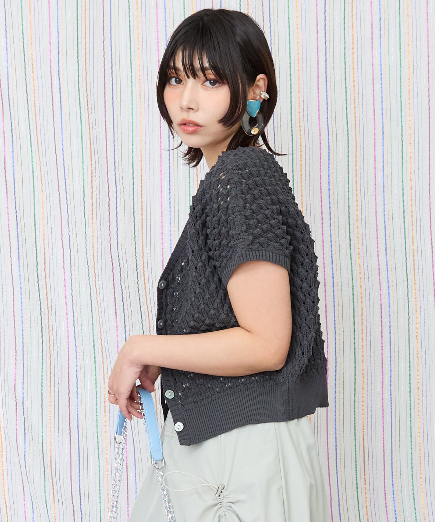 【FONT LAB】スパイキーフレンチスリーブ2WAYニット