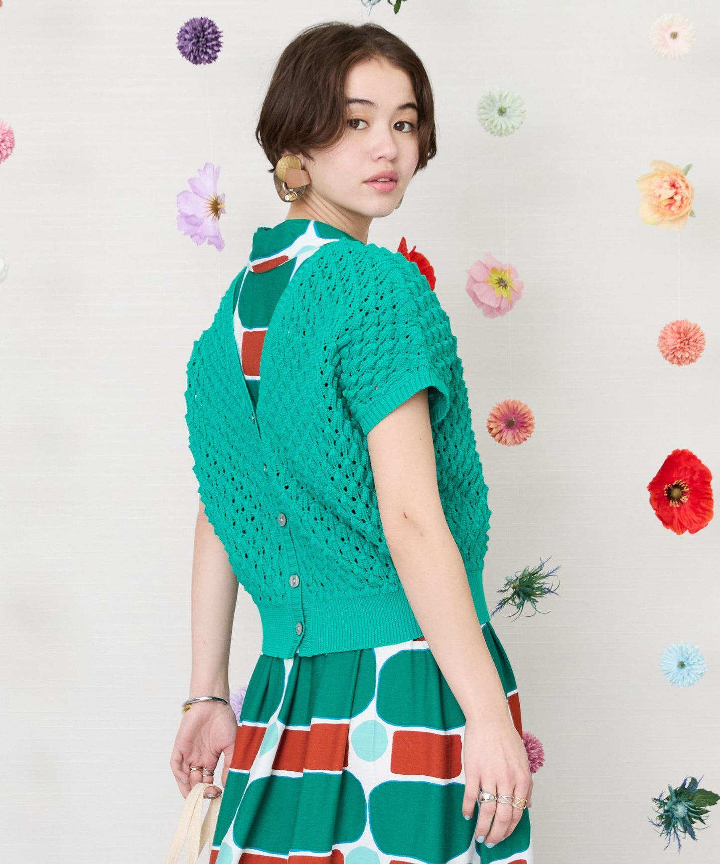 【FONT LAB】スパイキーフレンチスリーブ2WAYニット