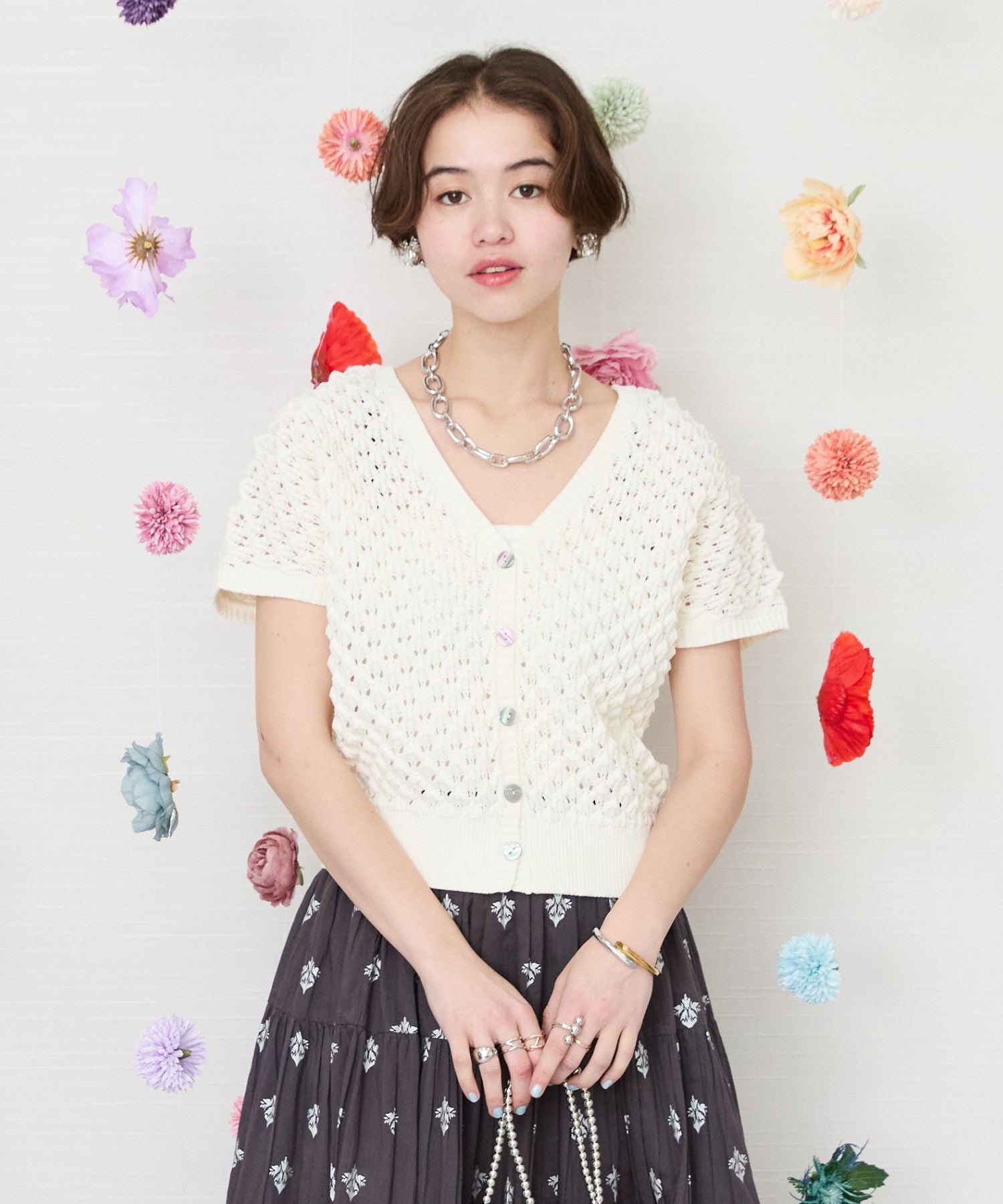 【FONT LAB】スパイキーフレンチスリーブ2WAYニット