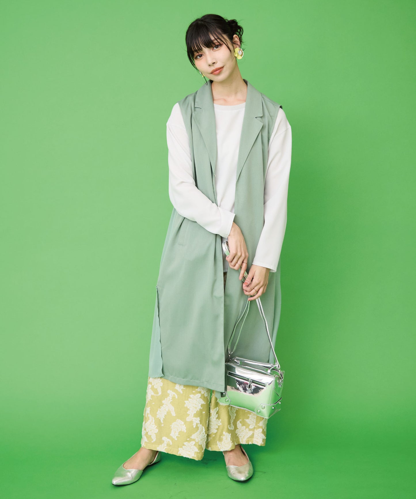 【JETSET SOLO PLUS】2WAYジョーゼットオーガンジーコンビカットソー