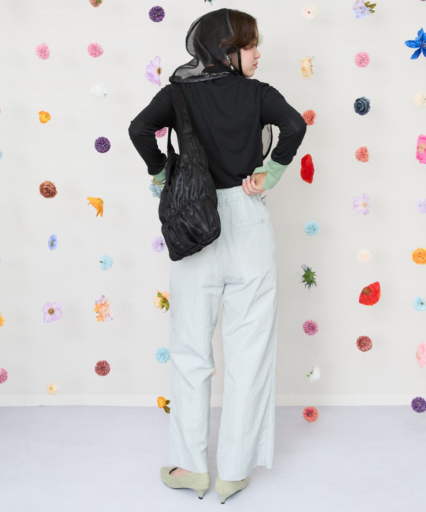 【FONT LAB】ラメテレコカラーブロックハイネック