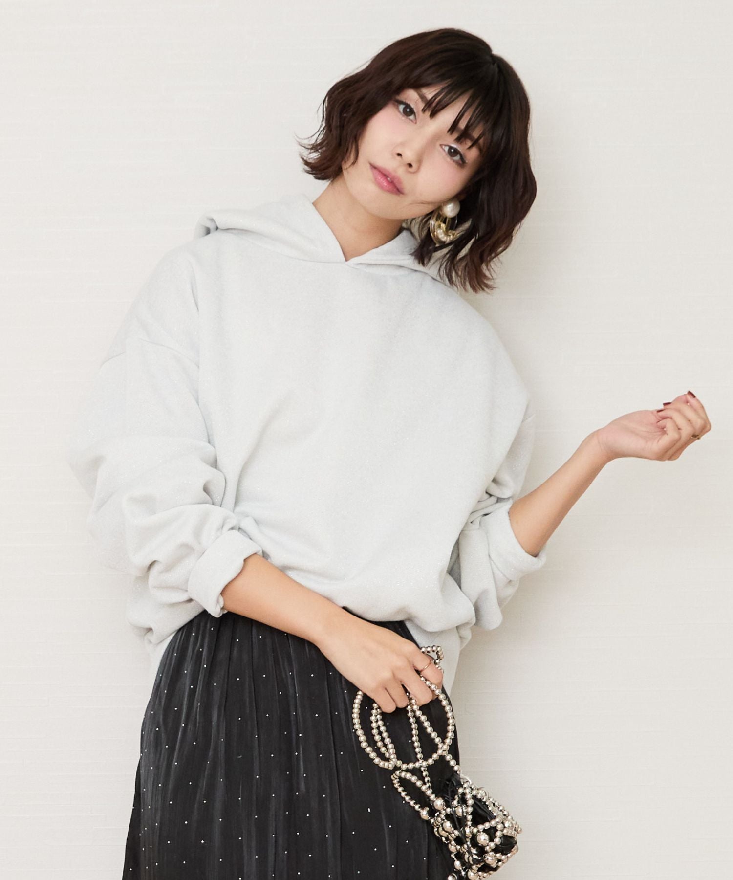 レディース スウェット 裏起毛 ラメパーカー|JETSET SOLO PLUS(ジェットセットソロプラス) 公式通販|レディース ファッション きれいめカジュアル