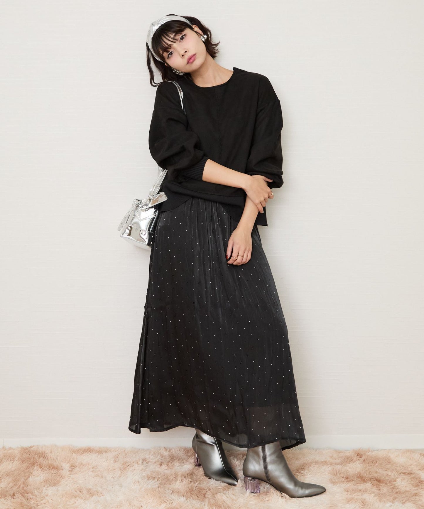 【FONT LAB】Fスウェード×リブコンビプルオーバー