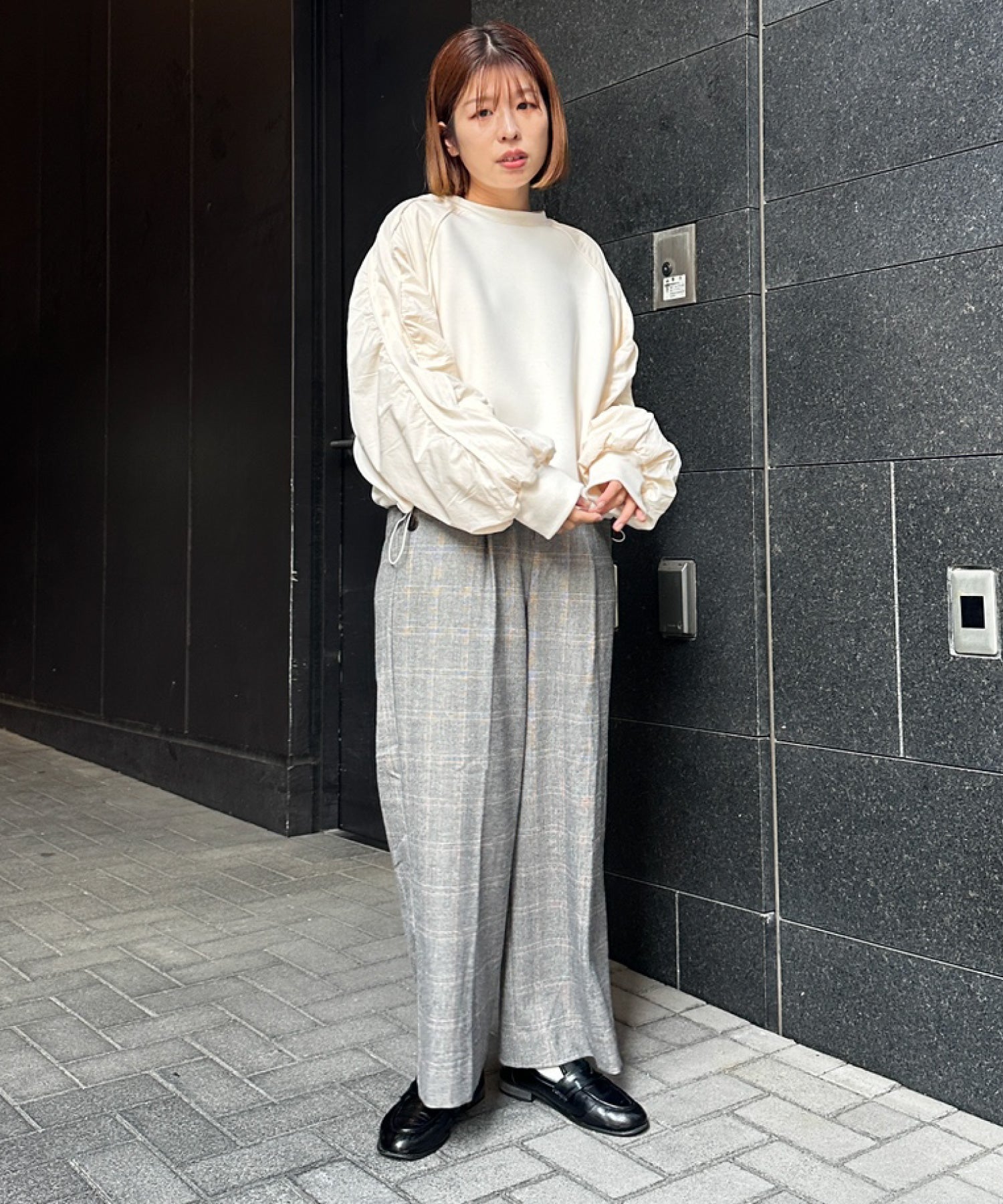 【FONT LAB】ダンボール×ナイロンコンビスウェット