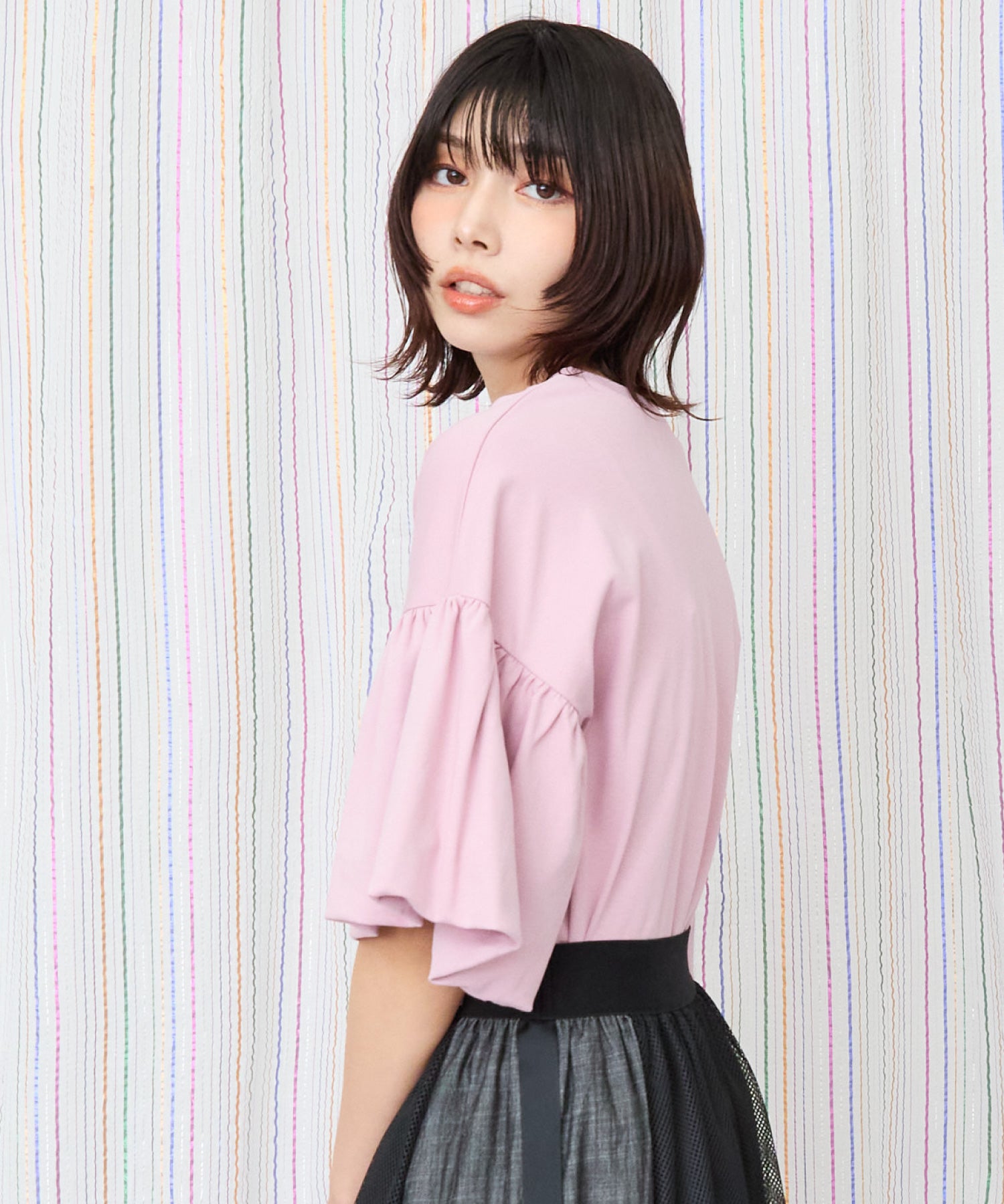 【JETSET SOLO PLUS】ネックレスプリントシルケットTシャツ