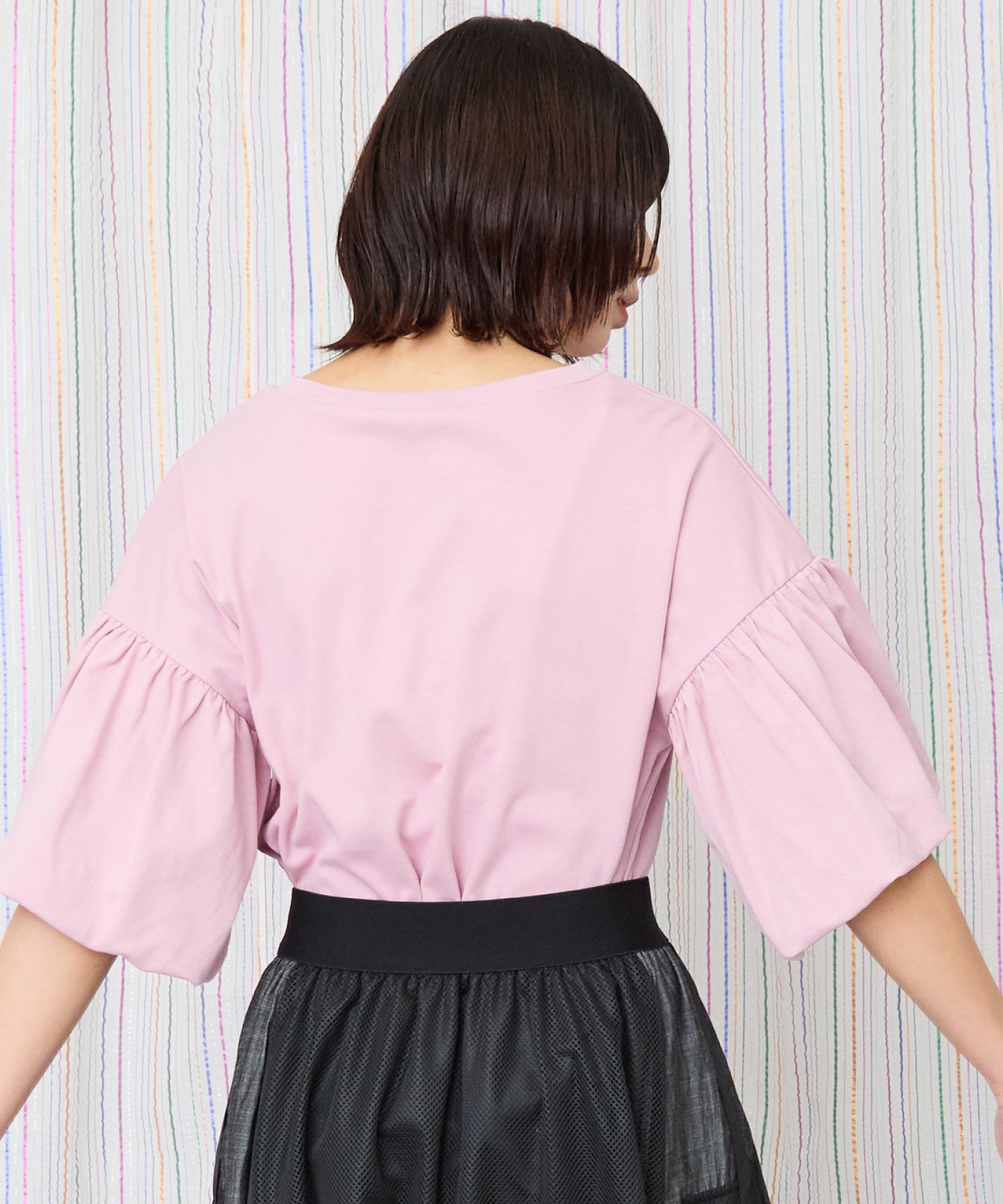 【JETSET SOLO PLUS】ネックレスプリントシルケットTシャツ