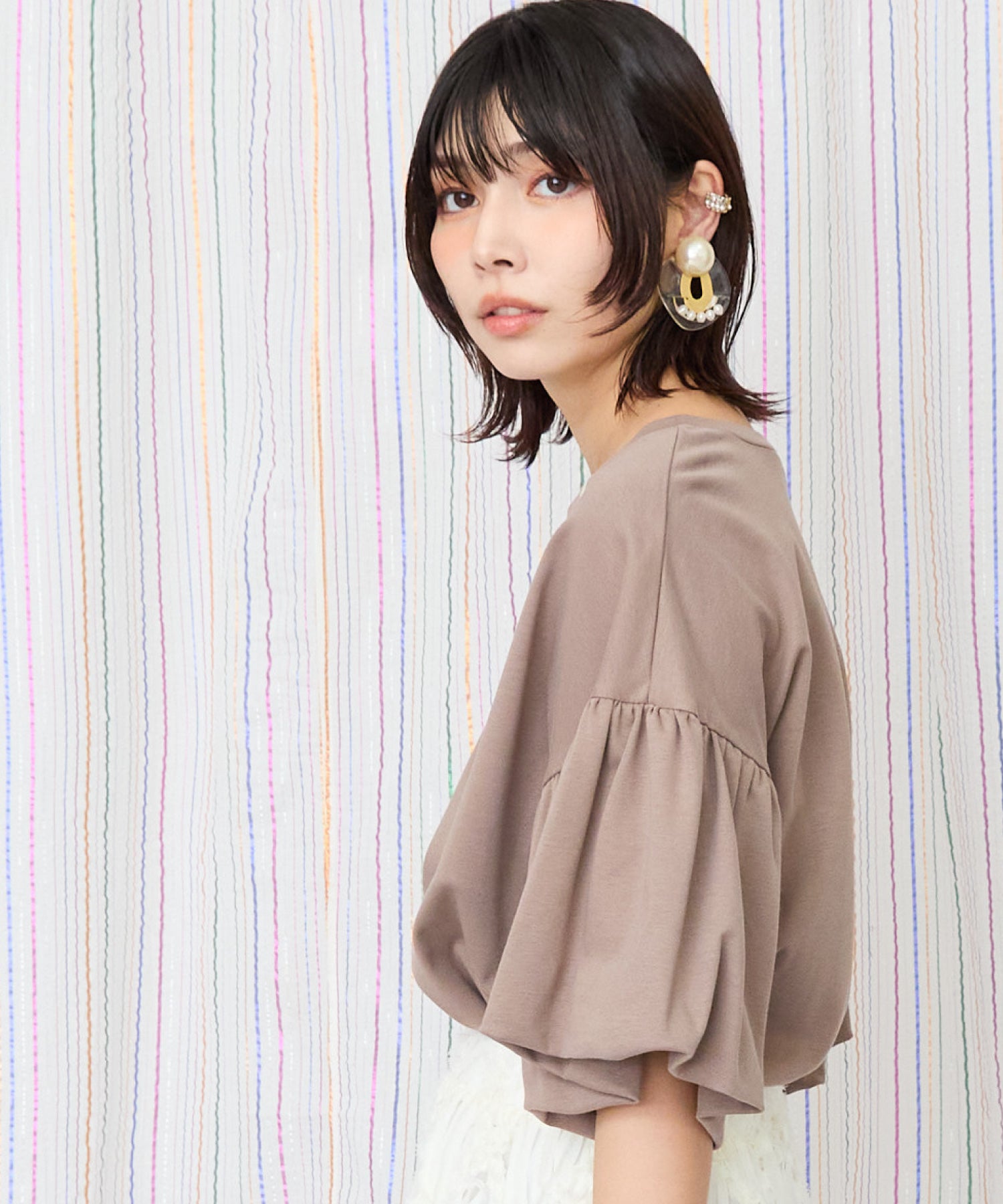 【JETSET SOLO PLUS】ネックレスプリントシルケットTシャツ