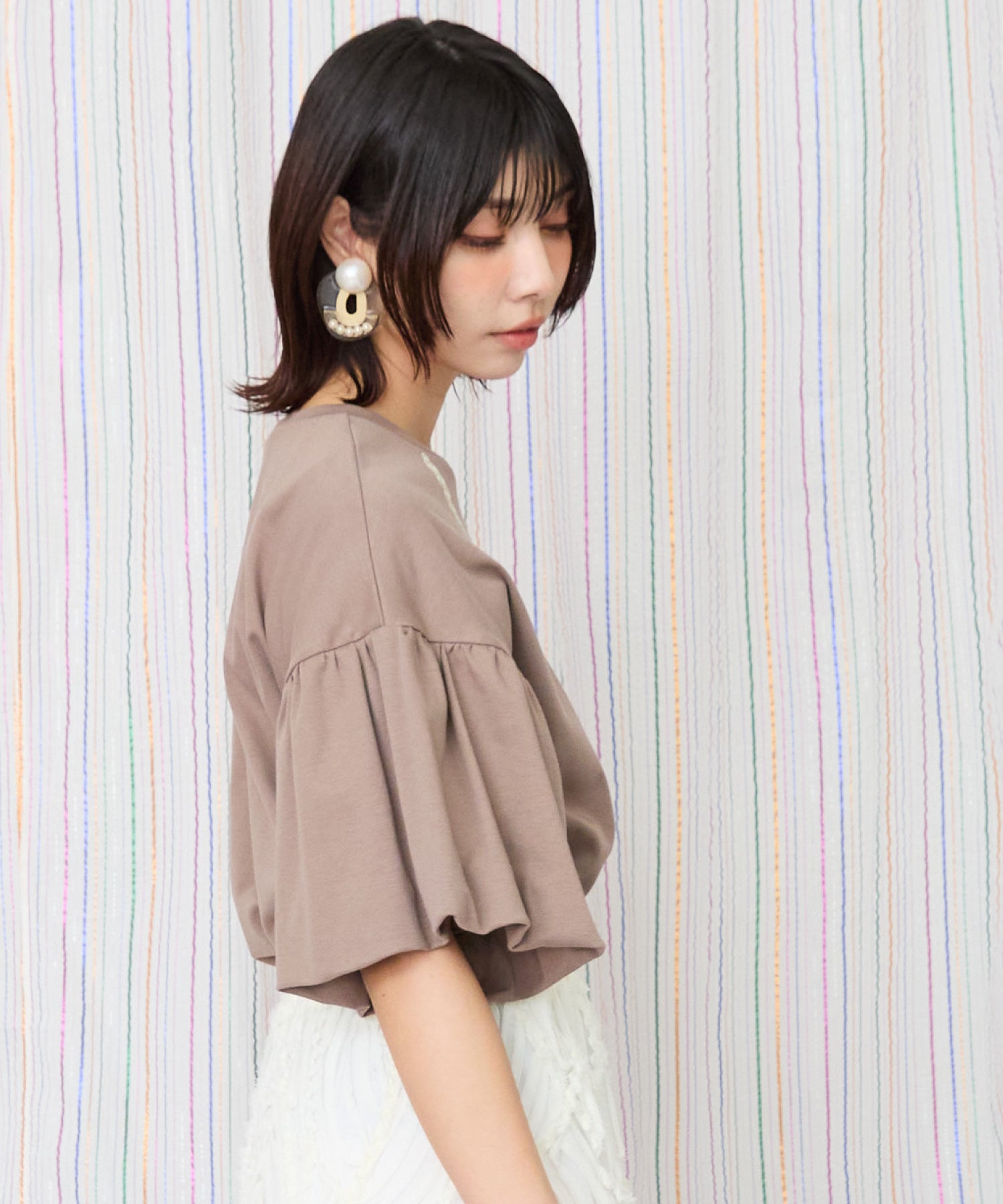 【JETSET SOLO PLUS】ネックレスプリントシルケットTシャツ