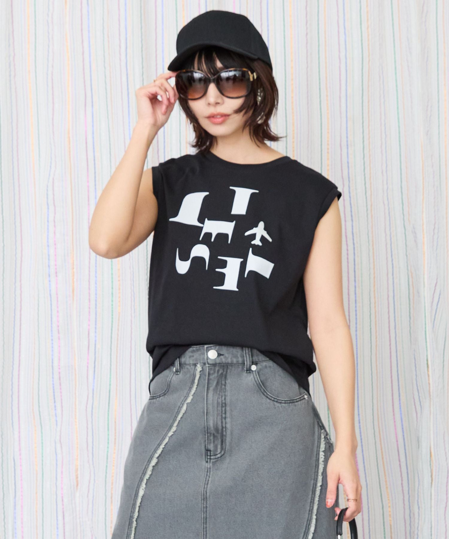 レディース ロゴ ノースリーブ Tシャツ|JETSET SOLO PLUS(ジェットセットソロプラス) 公式通販|レディース ファッション きれいめカジュアル