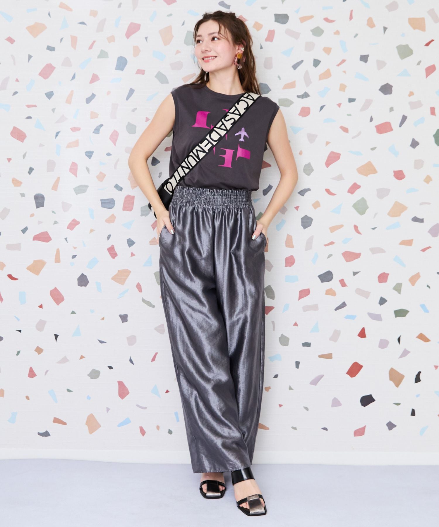 【JETSET SOLO PLUS】JESETロゴシルケットノースリTシャツ