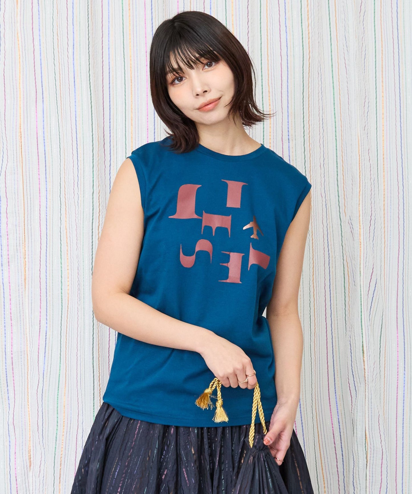 【JETSET SOLO PLUS】JESETロゴシルケットノースリTシャツ