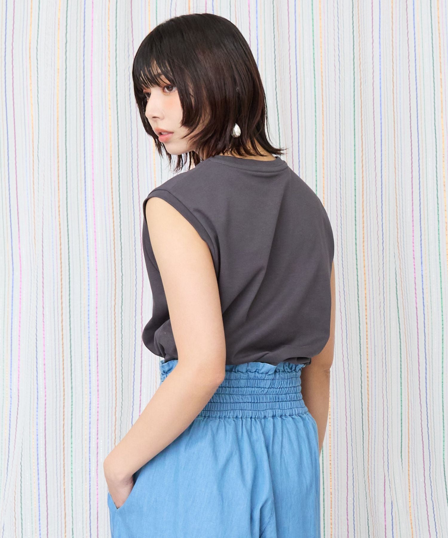 【JETSET SOLO PLUS】JESETロゴシルケットノースリTシャツ