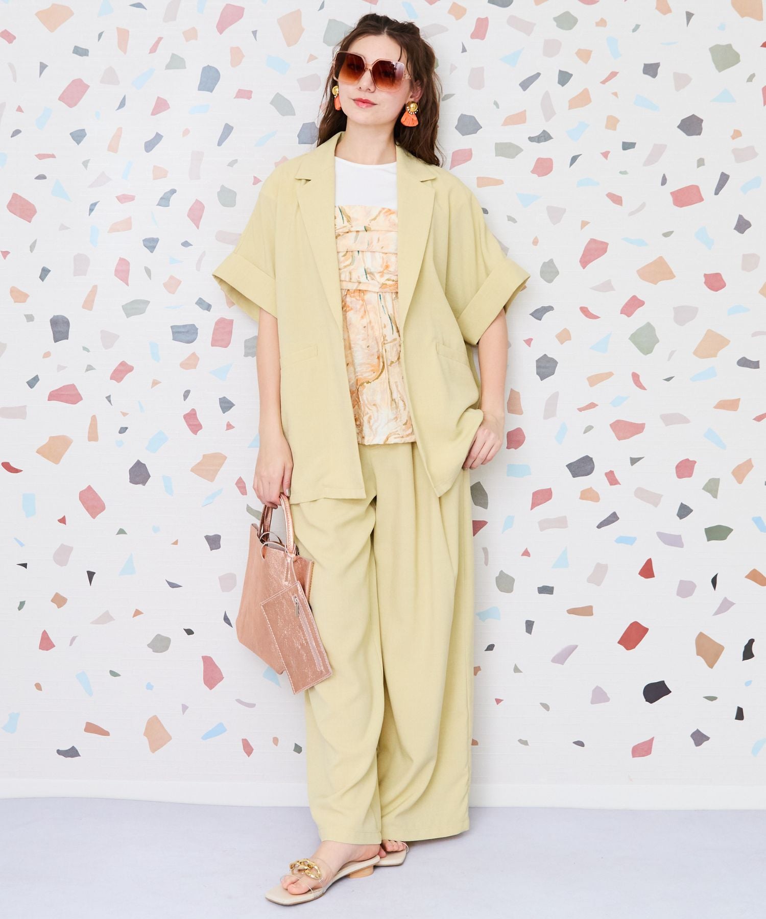 【FONT LAB】グラデーションマーブルプリントビスチェTシャツ