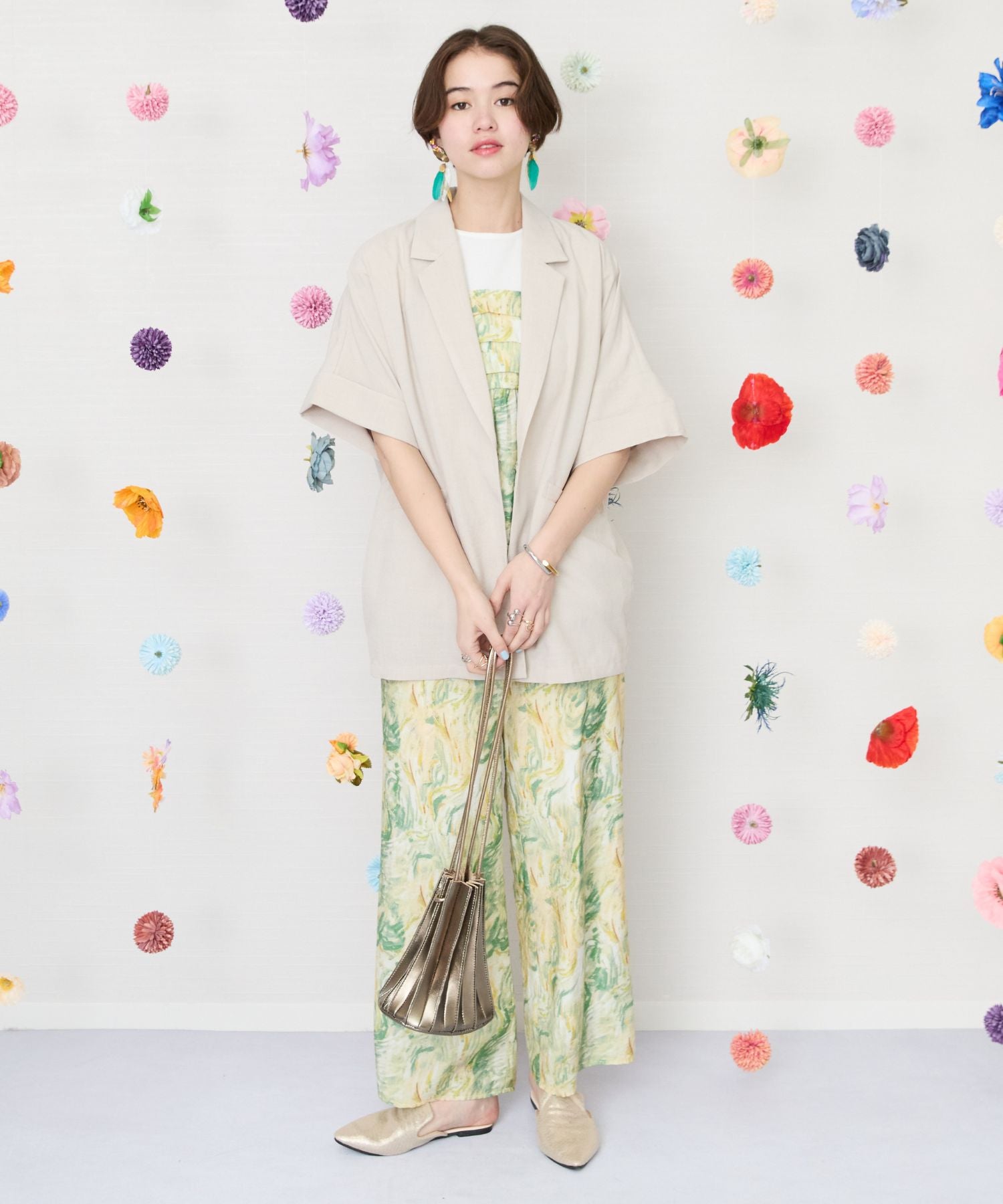 【FONT LAB】グラデーションマーブルプリントビスチェTシャツ