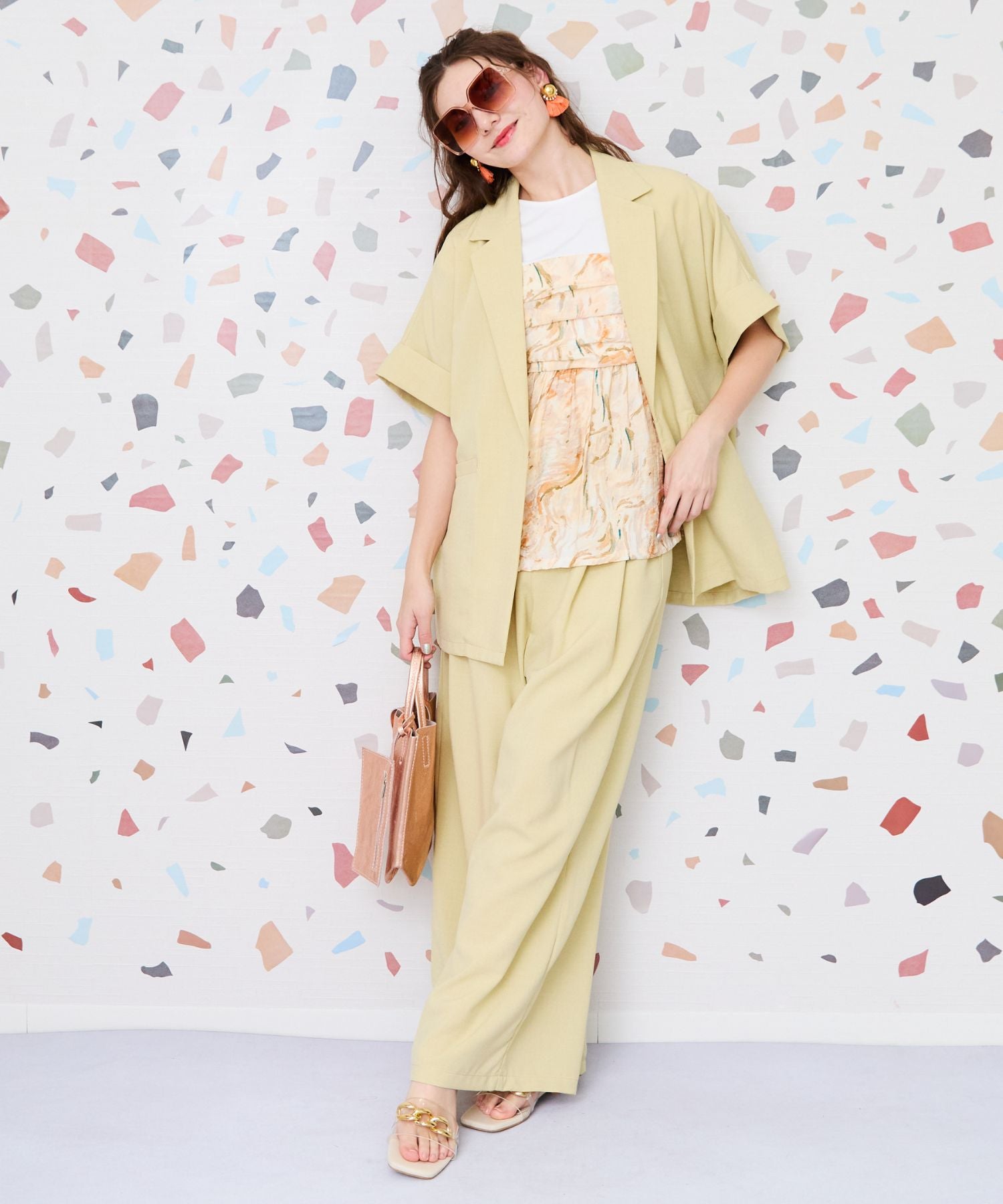 【FONT LAB】グラデーションマーブルプリントビスチェTシャツ