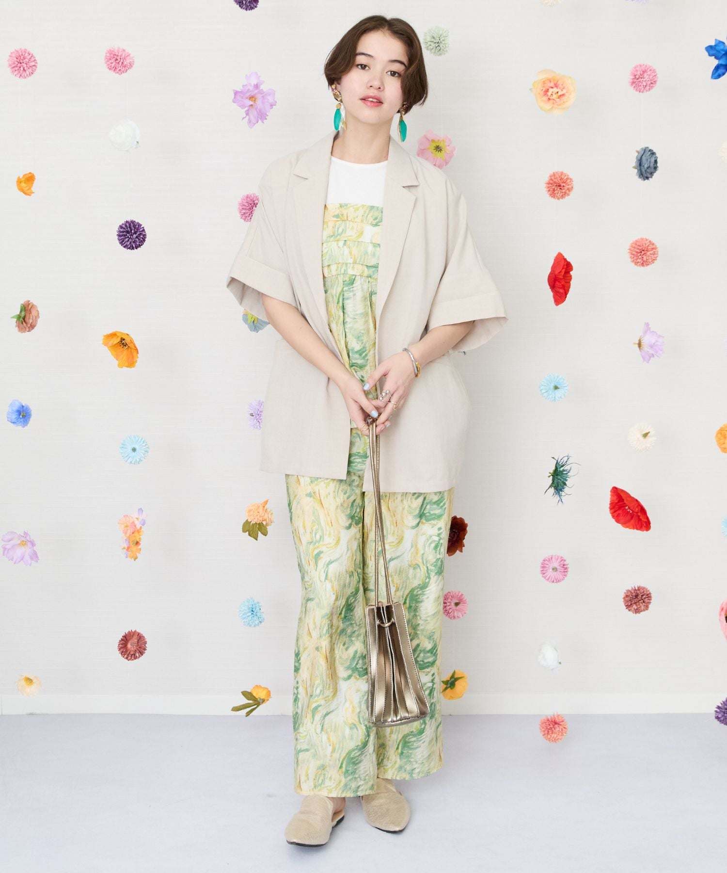 【FONT LAB】グラデーションマーブルプリントビスチェTシャツ