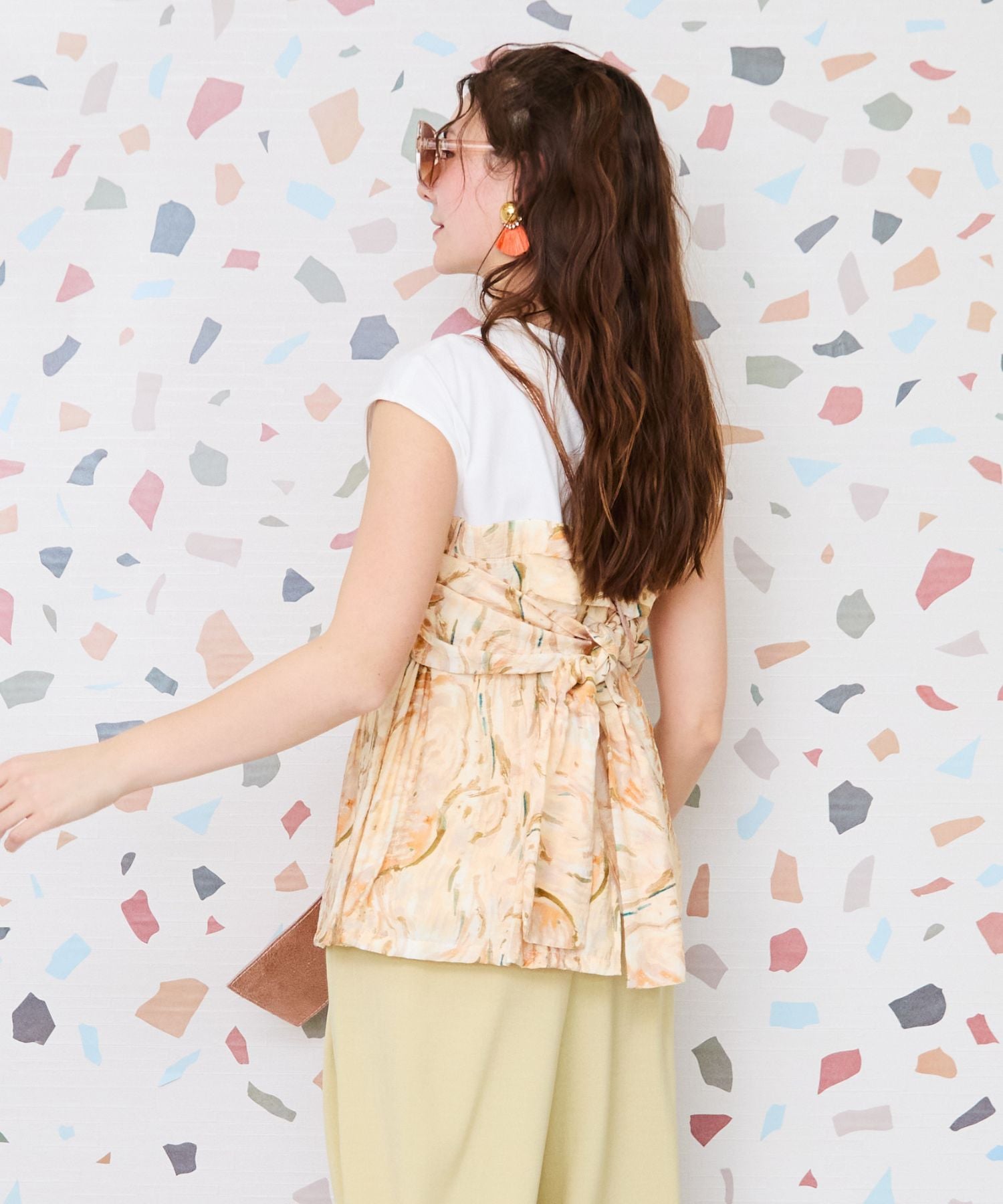 【FONT LAB】グラデーションマーブルプリントビスチェTシャツ