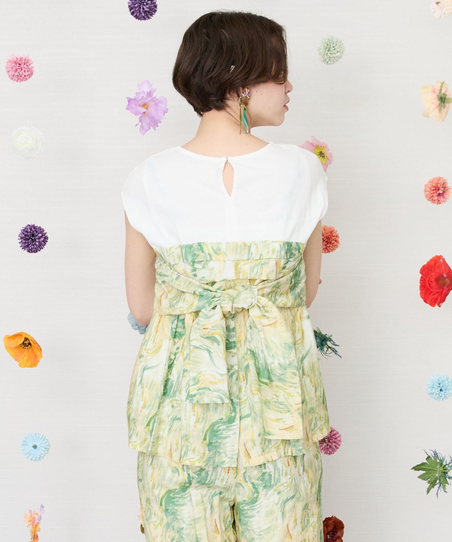 【FONT LAB】グラデーションマーブルプリントビスチェTシャツ