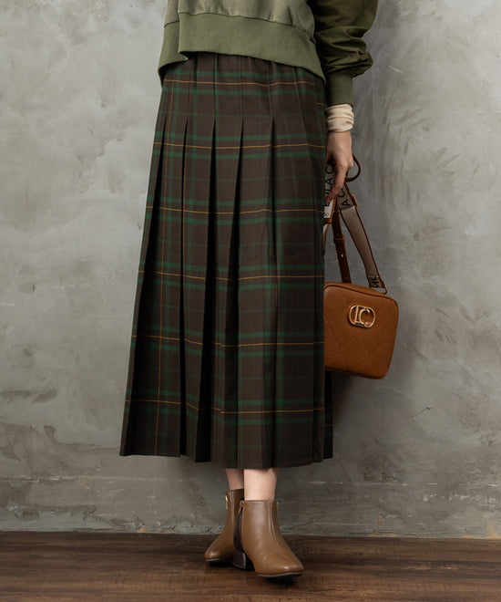 14-5863【FONT LAB】チェックプリーツスカート