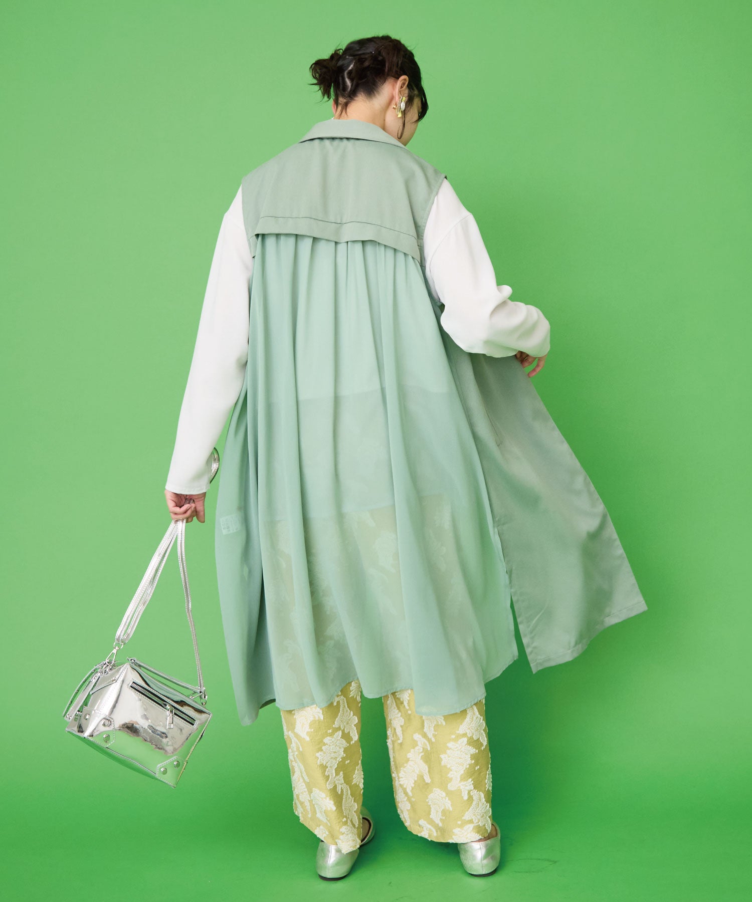 【FONT LAB】バックジョーゼットロングジレ