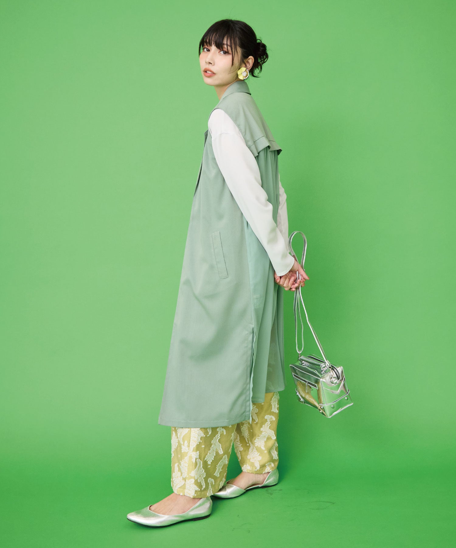 【FONT LAB】バックジョーゼットロングジレ