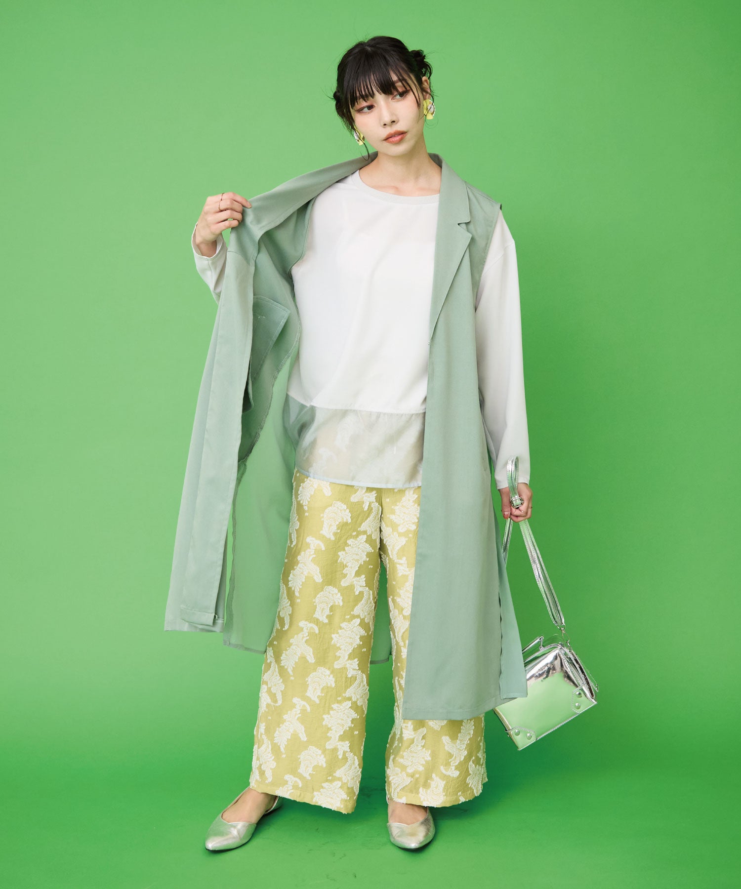 【FONT LAB】バックジョーゼットロングジレ