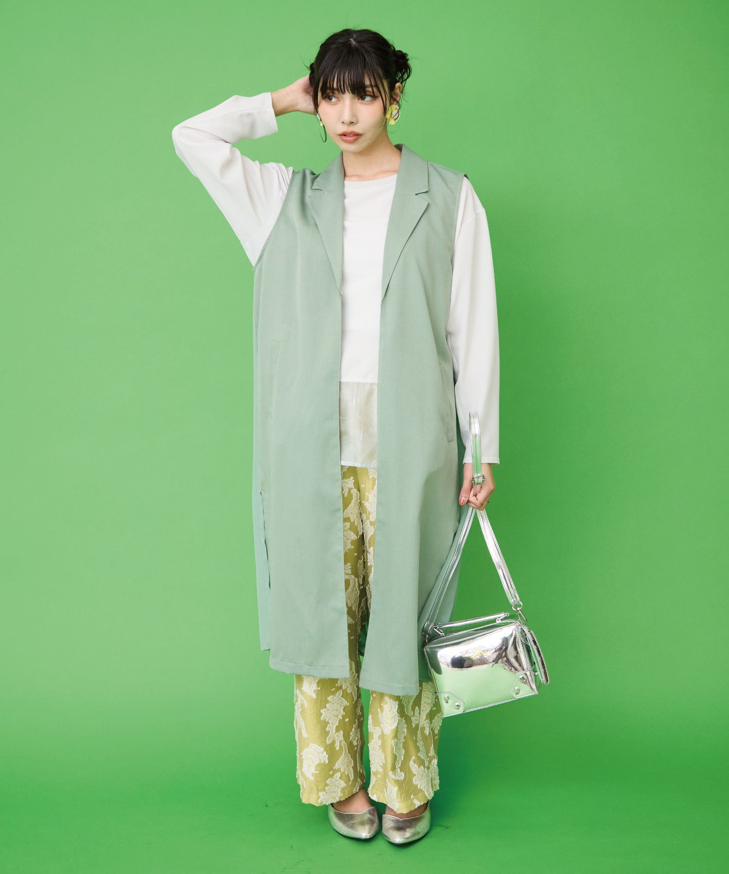 【FONT LAB】バックジョーゼットロングジレ