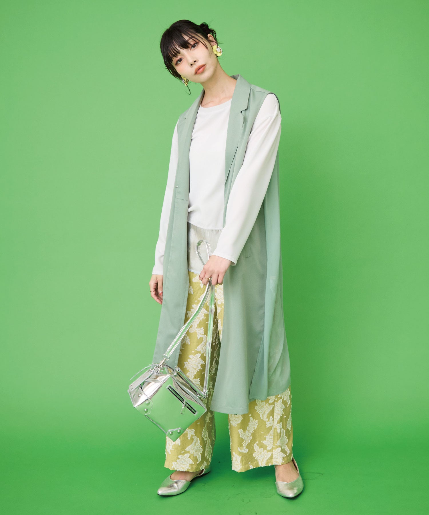 【FONT LAB】バックジョーゼットロングジレ