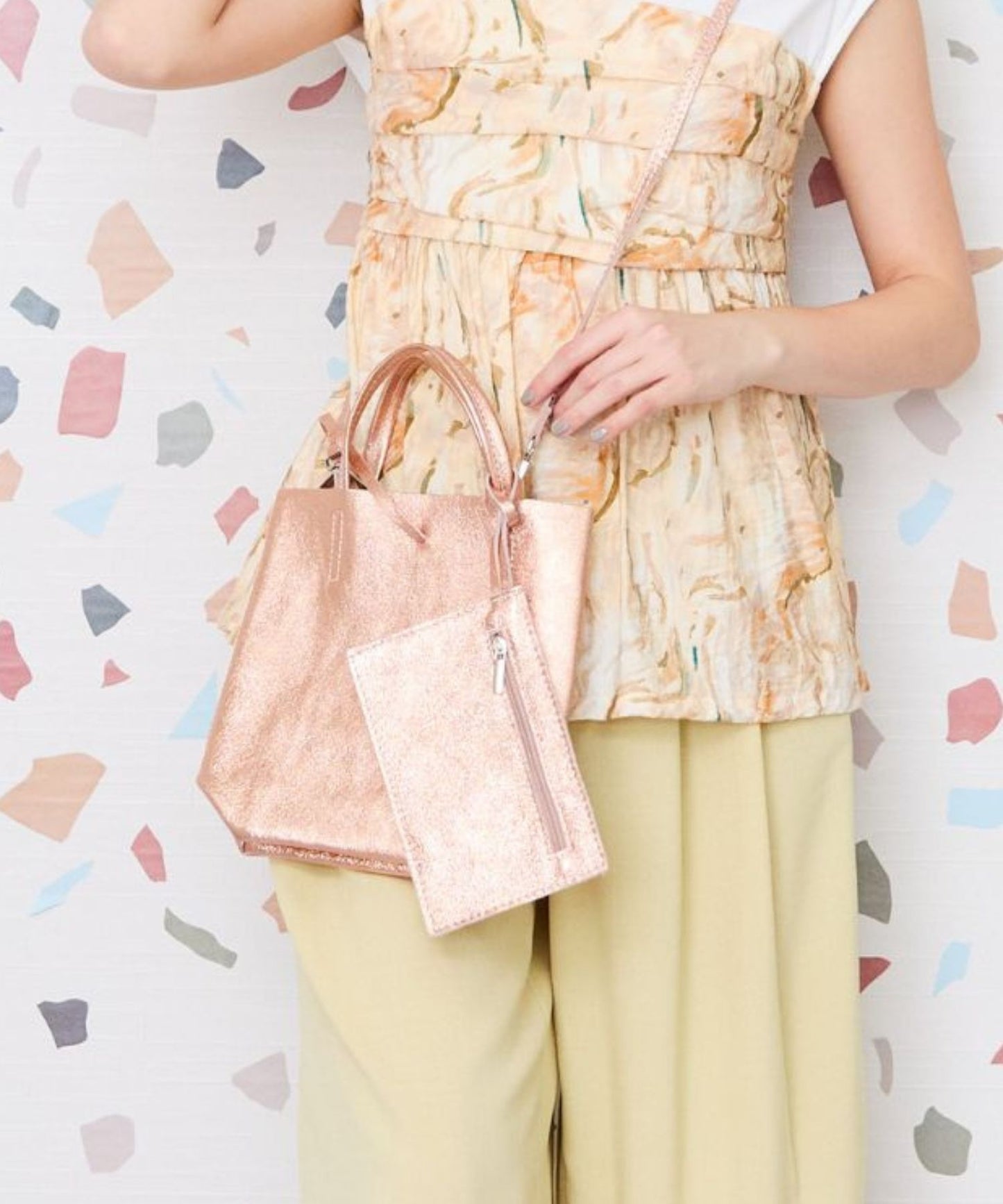 【MILLELA FIRENZE】メタリックミニトートバッグ