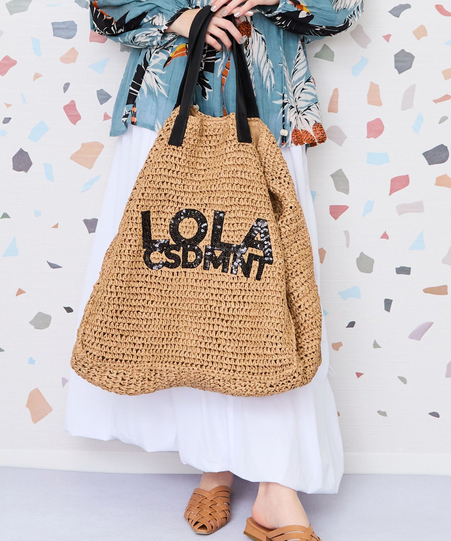 レディース ラフィア風 ロゴ トートバッグ|JETSET SOLO PLUS(ジェットセットソロプラス) 公式通販|レディース ファッション きれいめカジュアル