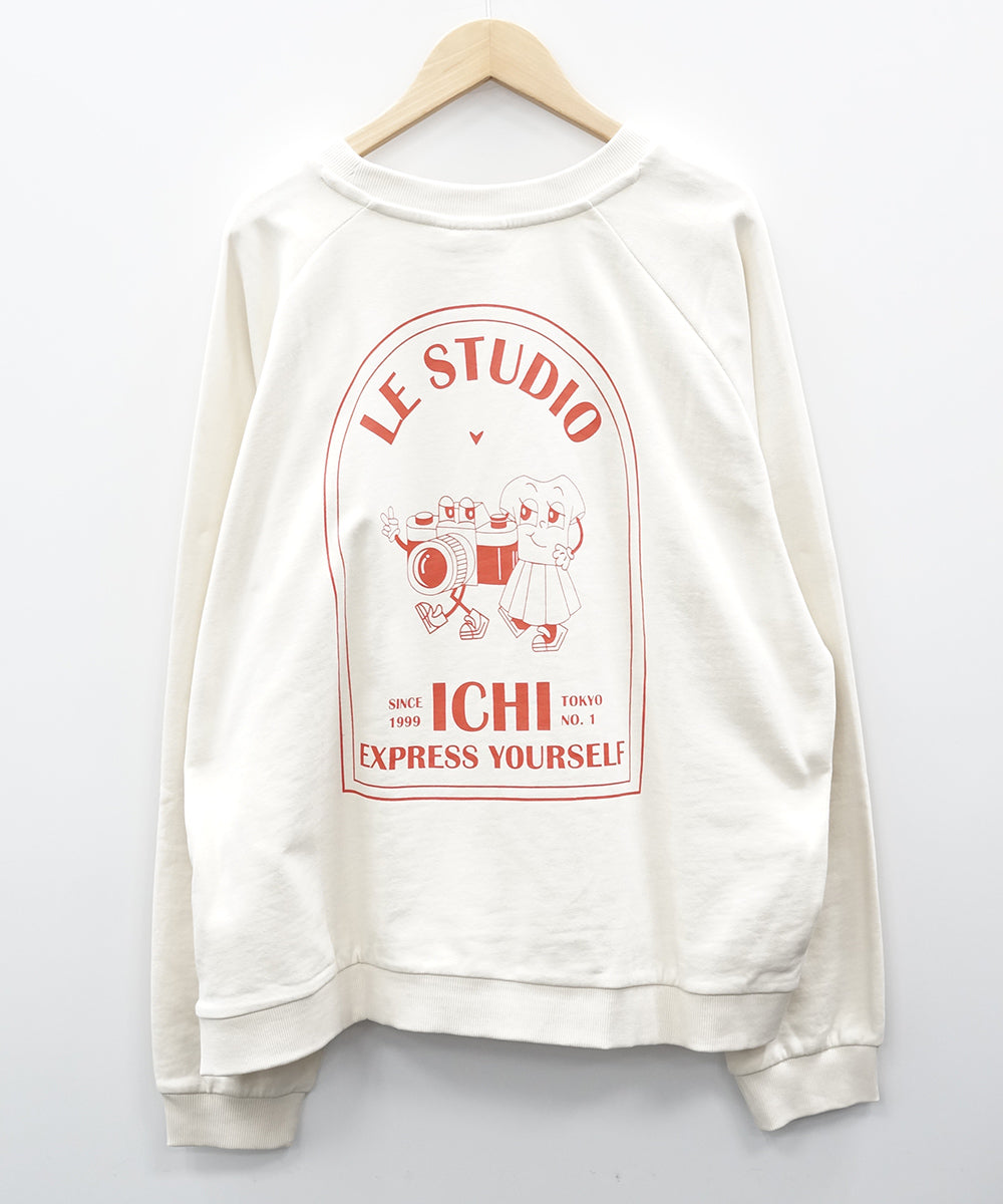 ICHI ロゴプリントスウェット