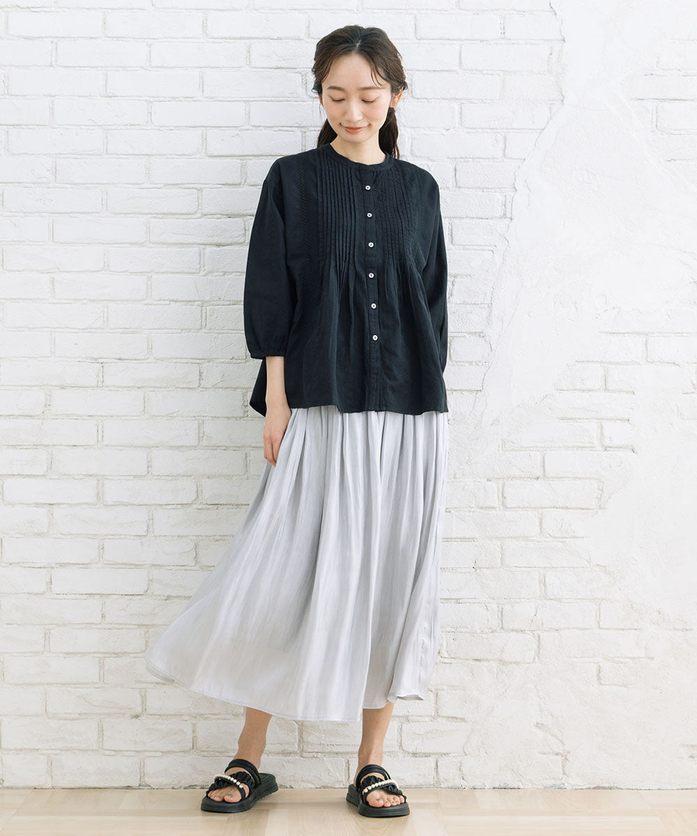 FONTLAB シャイニーサテンワッシャースカート