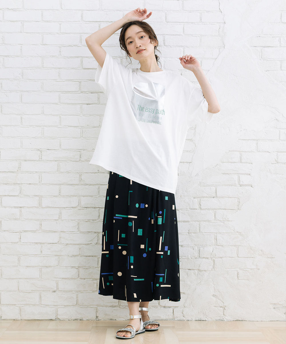 INDESIGN カラフルジオメトリックスカート