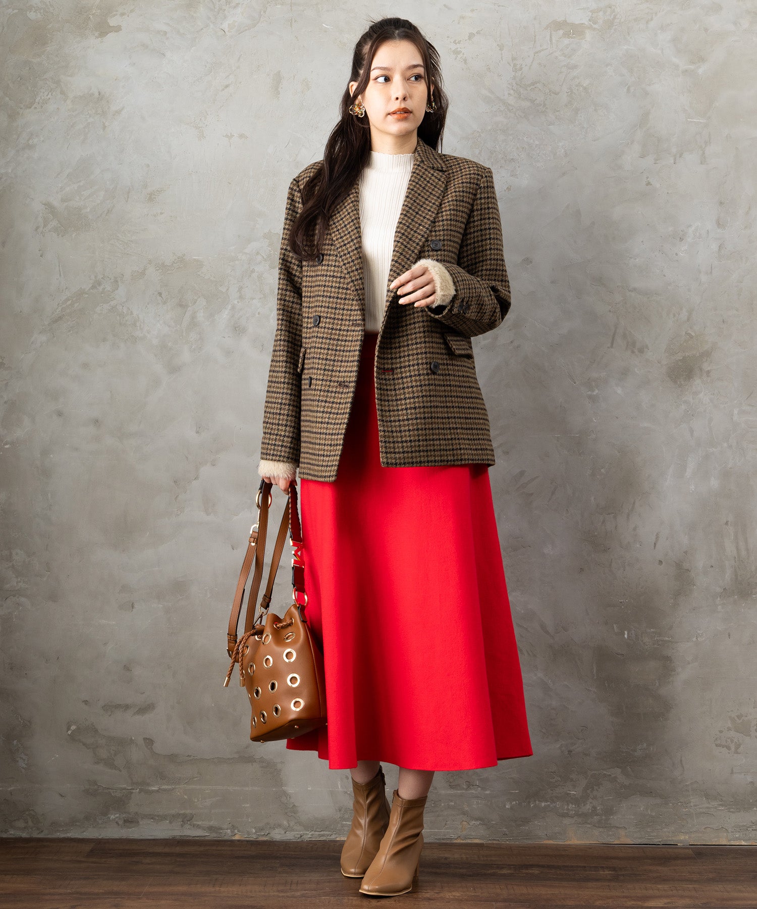 51-5671【FONT LAB】ランダムリブ×ラメシャギースリーブニット