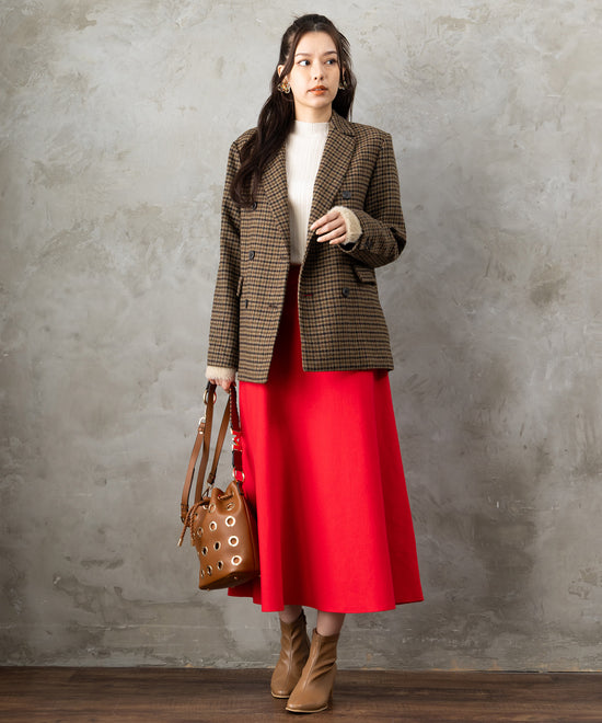 51-5671【FONT LAB】ランダムリブ×ラメシャギースリーブニット