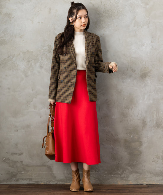 51-5671【FONT LAB】ランダムリブ×ラメシャギースリーブニット