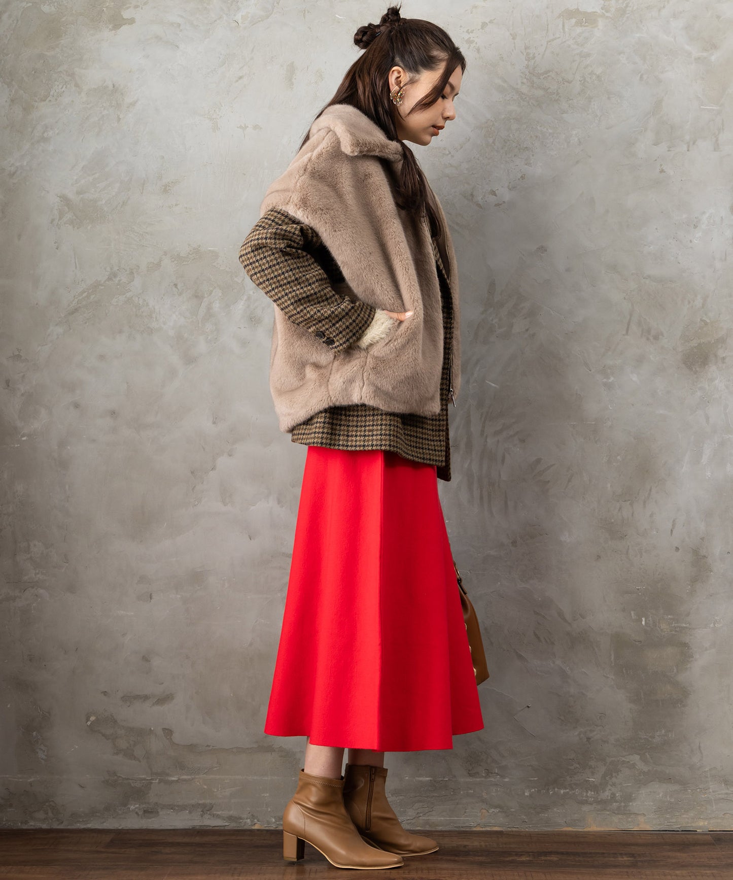 20-5544【FONT LAB】フランネルチェックWブレストジャケット