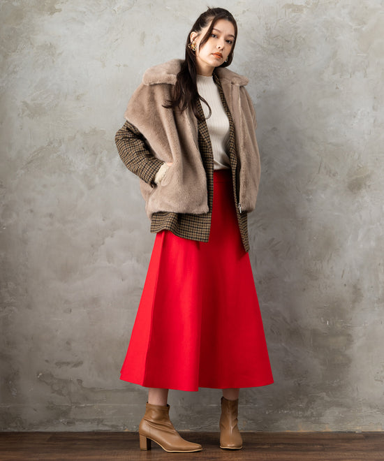 51-5671【FONT LAB】ランダムリブ×ラメシャギースリーブニット