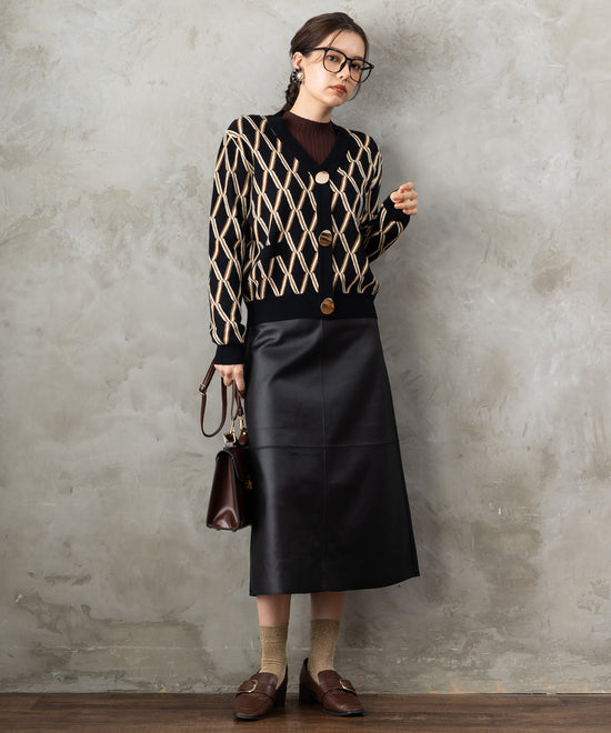 51-5671【FONT LAB】ランダムリブ×ラメシャギースリーブニット