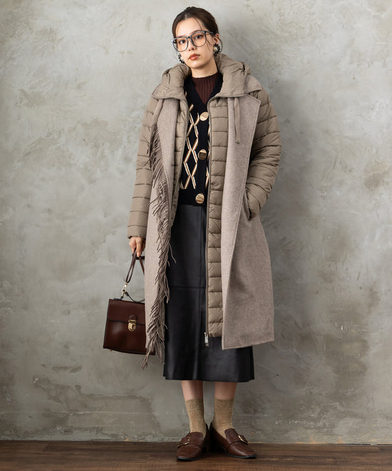 51-5671【FONT LAB】ランダムリブ×ラメシャギースリーブニット